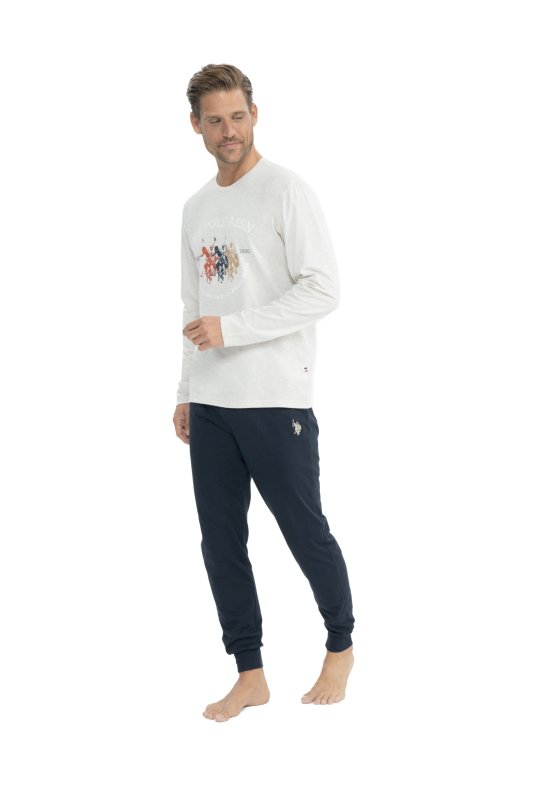 U.S.POLO ASSN. Pánský domácí komplet 18832 beige | Vermali.cz